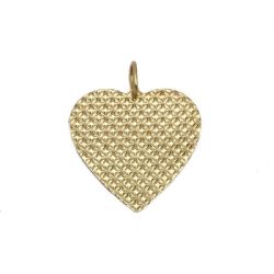 Pingente Cora��o Favo em Ouro 18 Kilates - 21200